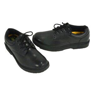 SAFETRAX black leather lace up Safety Shoes Oil & Slip Resistant Men's 12 M, NEW
